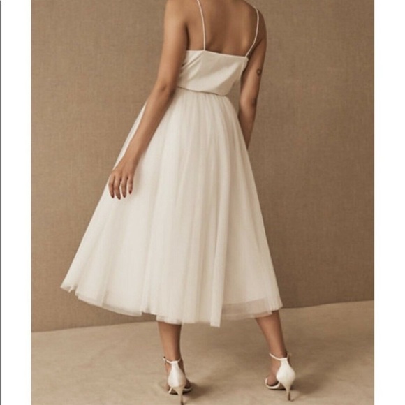 NWT BHLDN Leena Tulle Midi Skirt Ivory Sizes 0, 2, 4, - Picture 3 of 17